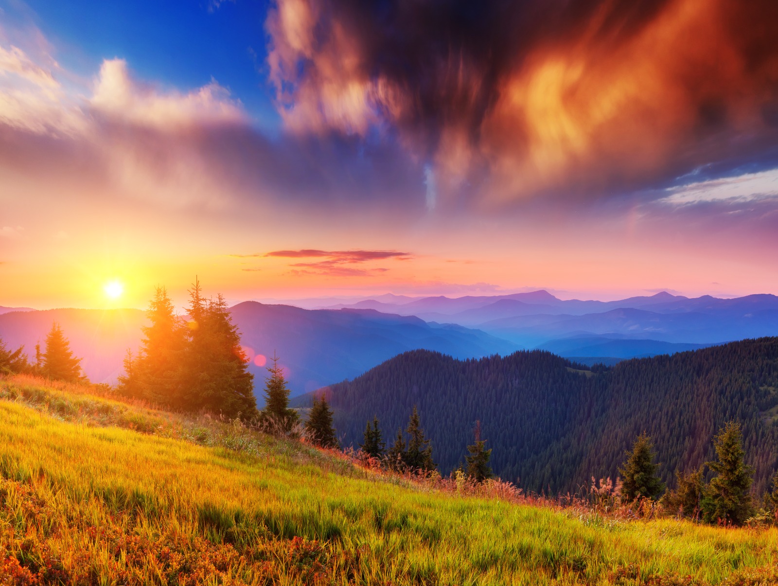 Mountain sunset